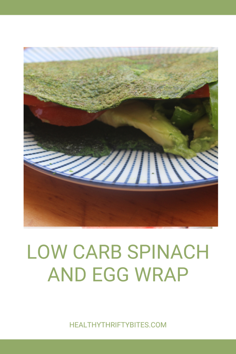 Delicious low carb spinach and egg wrap