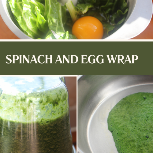 Low carb spinach and egg wrap